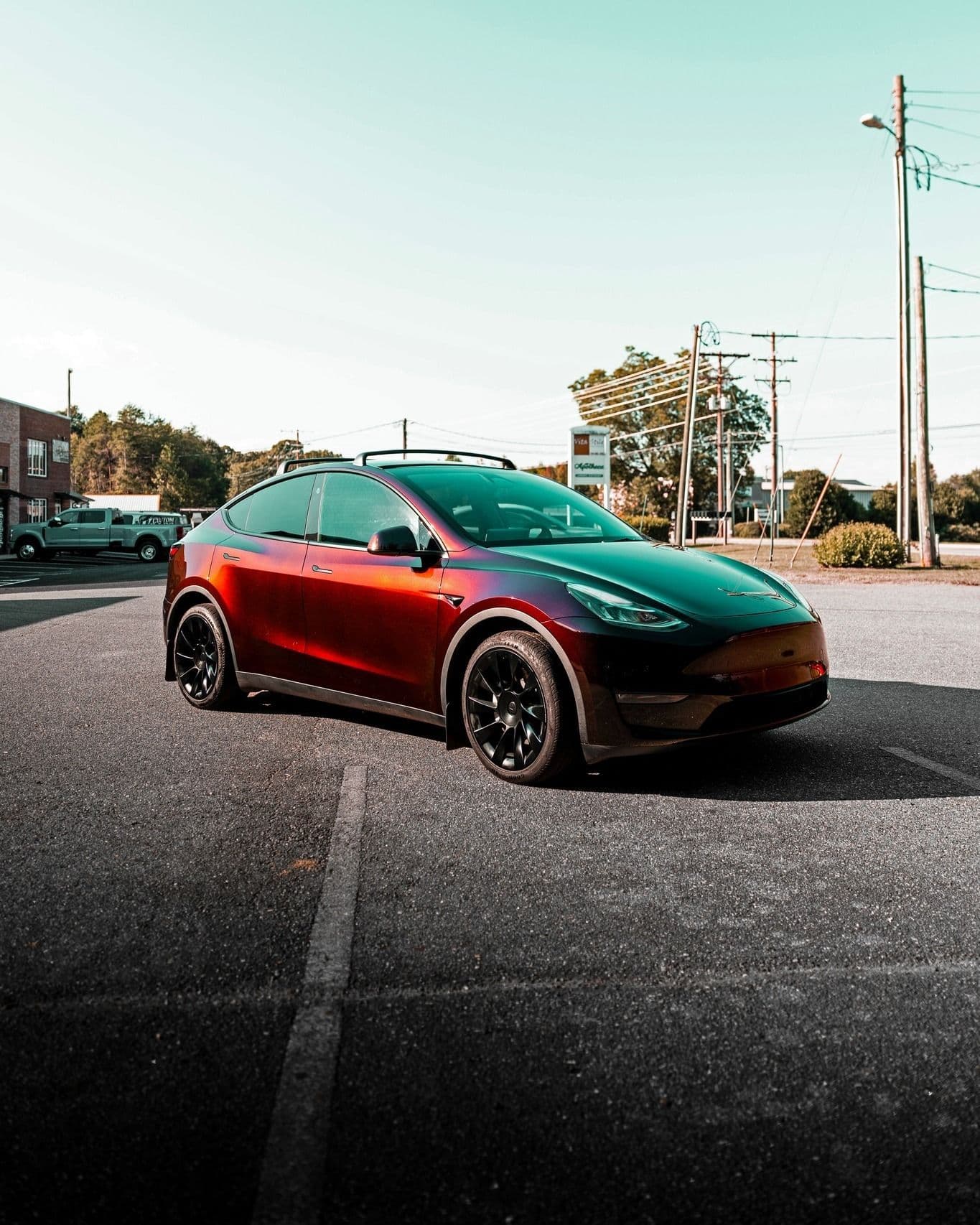 Tesla Model Y PPF — Full Color PPF Wrap in SVG Red to Black by Testament Graphic House
