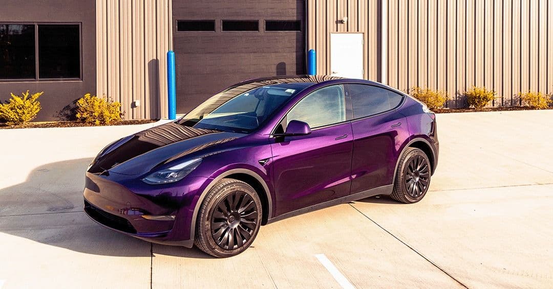 Tesla Model Y — Kpmf Gloss Hypnotic Black Violet by Testament Graphic House